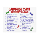 JAPANESE CHIN Property Laws 2 postcards