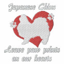 Japanese Chins Leave Paw Prints Embroidered Hoodie embroidered shirts