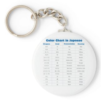Japanese Color Chart Key Chains