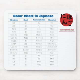 Japanese Color Chart Mousepads