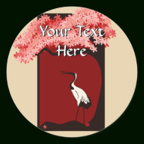 Japanese Crane Sticker