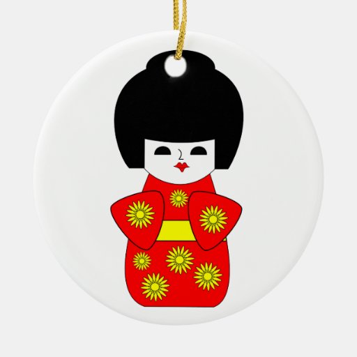 japanese doll double sided ceramic round christmas japanese doll double sided ceramic round christmas