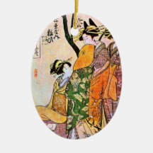 Japanese Engraving Three Geisha 1911 Christmas Ornament