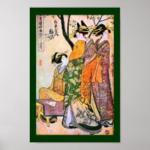 Japanese Engraving Three Geisha 1911 Posters