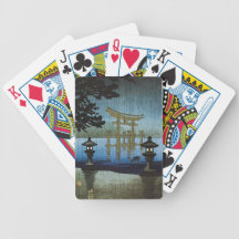 Japanese Evening Rain Woodblock Art Ukiyo-e Deck Of Cards