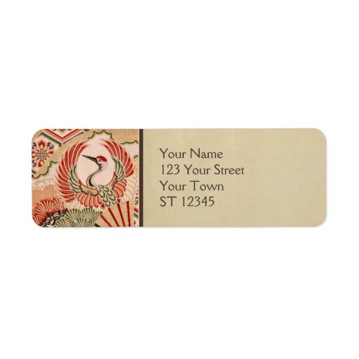 Japanese Fabric Return Address Label Zazzle