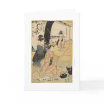 Japanese Females practicing archery c. 1798 Card