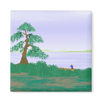 Japanese Fisherman - Magnet by DConger Japanese Fisherman - Magnet