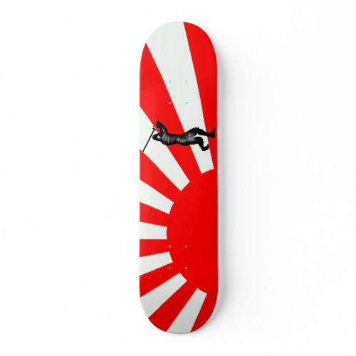 Japanese Flag with Ninja skateboard