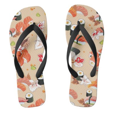 Japanese Food: Sushi Pattern 3 Flip Flops