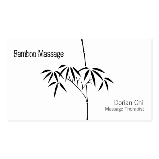 Japanese Garden Bamboo Business Card Templates (front side)