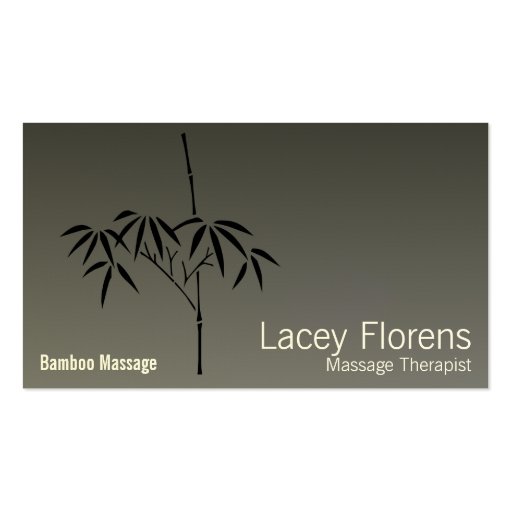 Japanese Garden Bamboo Gradient Business Card Templates (front side)