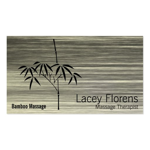 Japanese Garden Bamboo Gradient Scratched Business Card Template (front side)