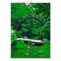 Japanese Garden Bridges photo painting card