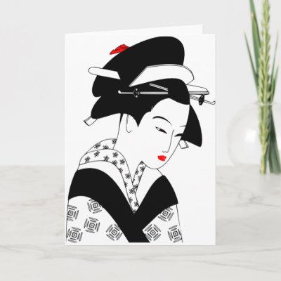 Japanese Geisha Greeting Cards by elliel