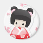 Japanese Geisha Doll - buns series Magnets