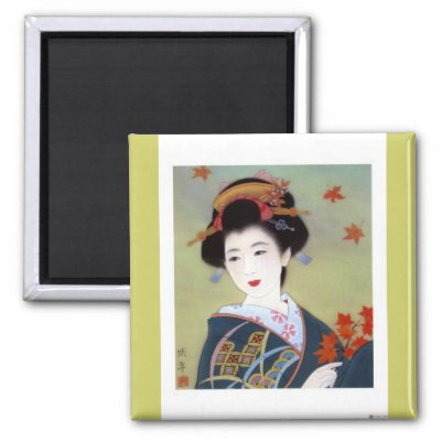 japanesegeishainfallleaves magnets by irishgal369