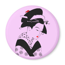 Japanese Geisha magnets by elliel Japanese Geisha magnets