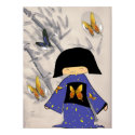 Japanese Girl with Butterfly Bubbles posters