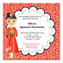 Japanese Grand Opening Custom Invitation