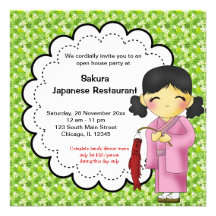 Japanese Grand Opening Personalized Invite