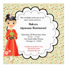 Japanese Grand Opening Restaurant Personalized Announcements