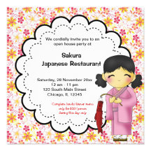 Japanese Grand Opening Restaurant Invitations