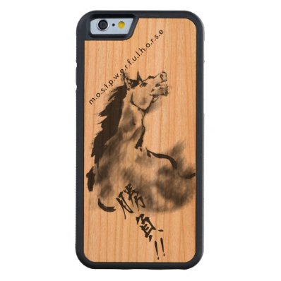 Japanese horse art sumi equestrian carved® cherry iPhone 6 bumper