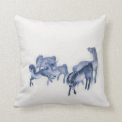 Japanese Horses Antique Reproduction Throw Pillows
