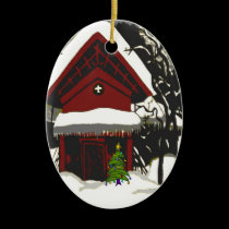 Japanese House with Christmas Tree ornaments