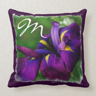 Japanese Iris Initial American MoJo Pillow