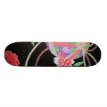 Japanese KIMONO Textile, Floret Pattern Skate Deck