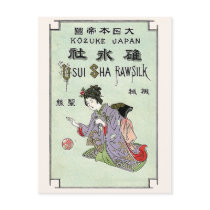 Japanese Kimono Vintage Japanese Silk Label Postcard
