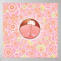 Japanese Kokeshi Doll - Print posters