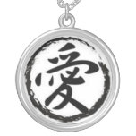 Kanji Character for Love Square Pendant Necklace | Zazzle