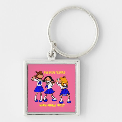 Japanese MANGA high-school girls, Japanese MANG... Keychain