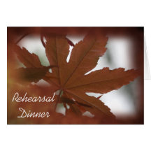 Japanese Maple Leaf Rehearsal Dinner Invitation Cards