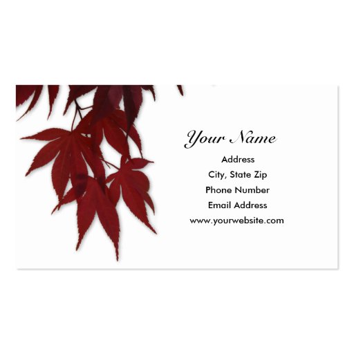 Japanese Maple Leave Business Card (front side)