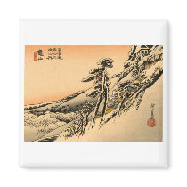 Japanese men and Winterscape no.2 Magnet