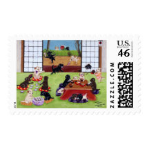 Japanese New Year's Day Labradors Stamp