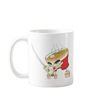 Japanese Noodle Soup Fighter with Samurai Sword Mugs