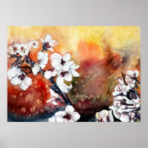 Japanese oriental cherry blossom flowers posters