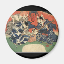 Japanese Painting c. 1800's Fridge Magnet
