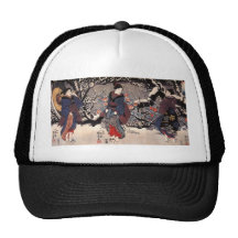 Japanese Painting c. 1800's Mesh Hats
