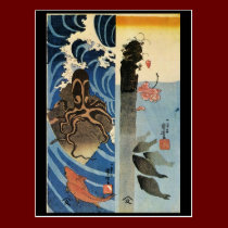Japanese Painting c. 1800's postcards