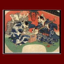 Japanese Painting c. 1800's postcards