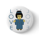Japanese Paperdoll - Teal buttons