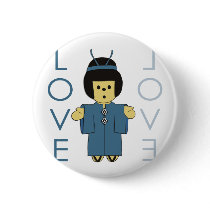 Japanese Paperdoll - Teal buttons