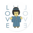 Japanese Paperdoll - Teal stickers