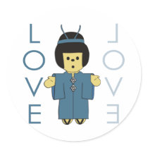 Japanese Paperdoll - Teal stickers